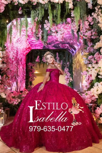 Estilo isabella red xv dress