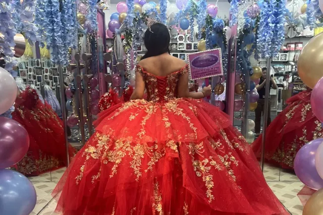 Long Red Quinceanera Dress