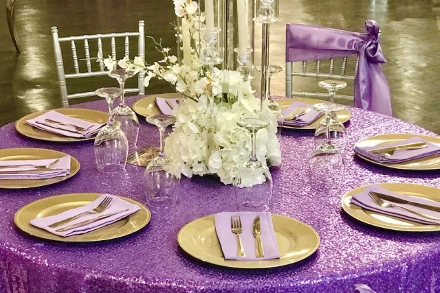 Coky Event Center Purple Decorations