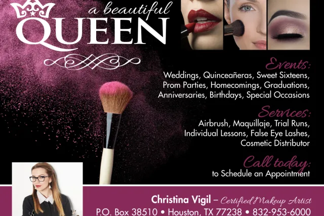 a beautiful queen quinceanera makeup artist