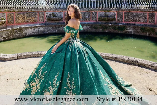 emerald green xv dress