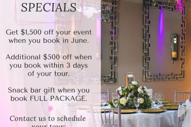 venezzia reception hall june specials 2025