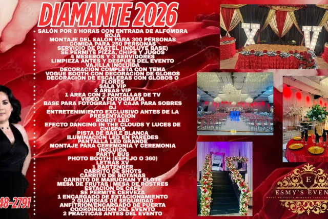 Esmys Events Reception Hall diamante paquete