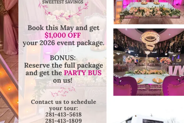 may 2026 coupons specials venezzia reception hall