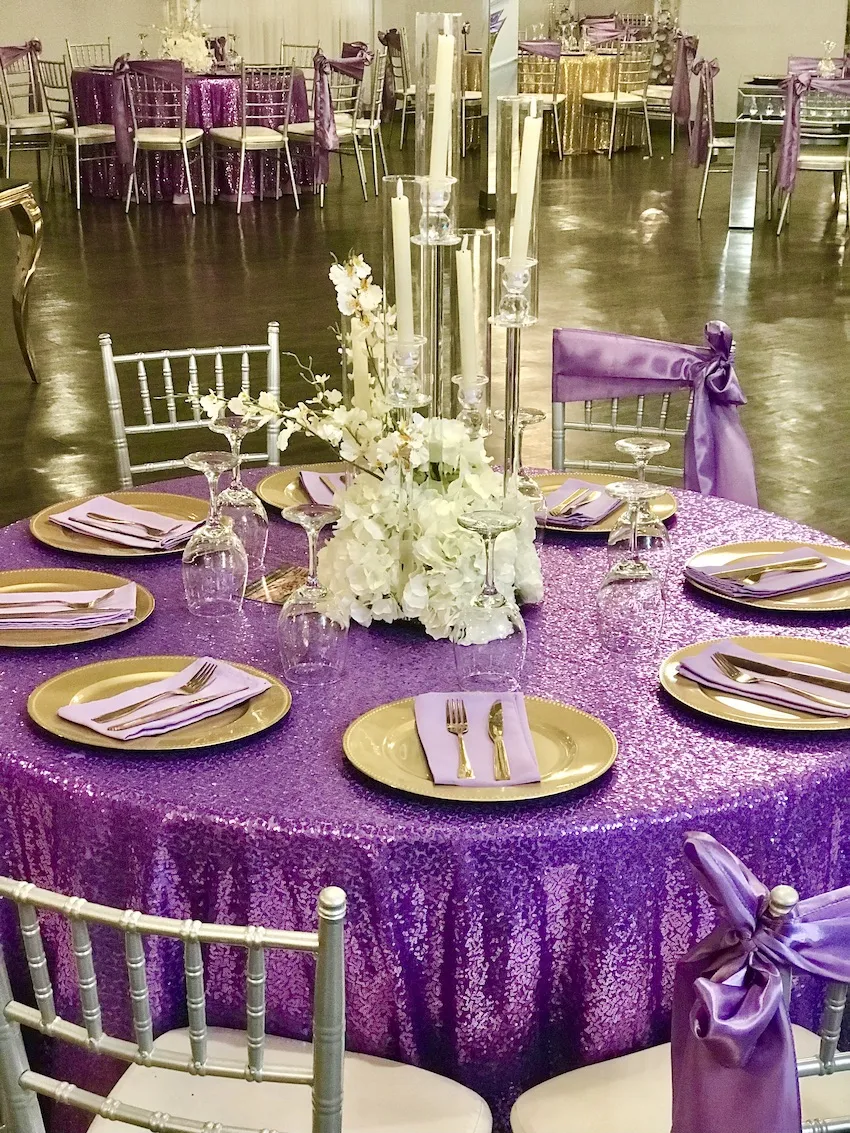 Coky Event Center Purple Decorations