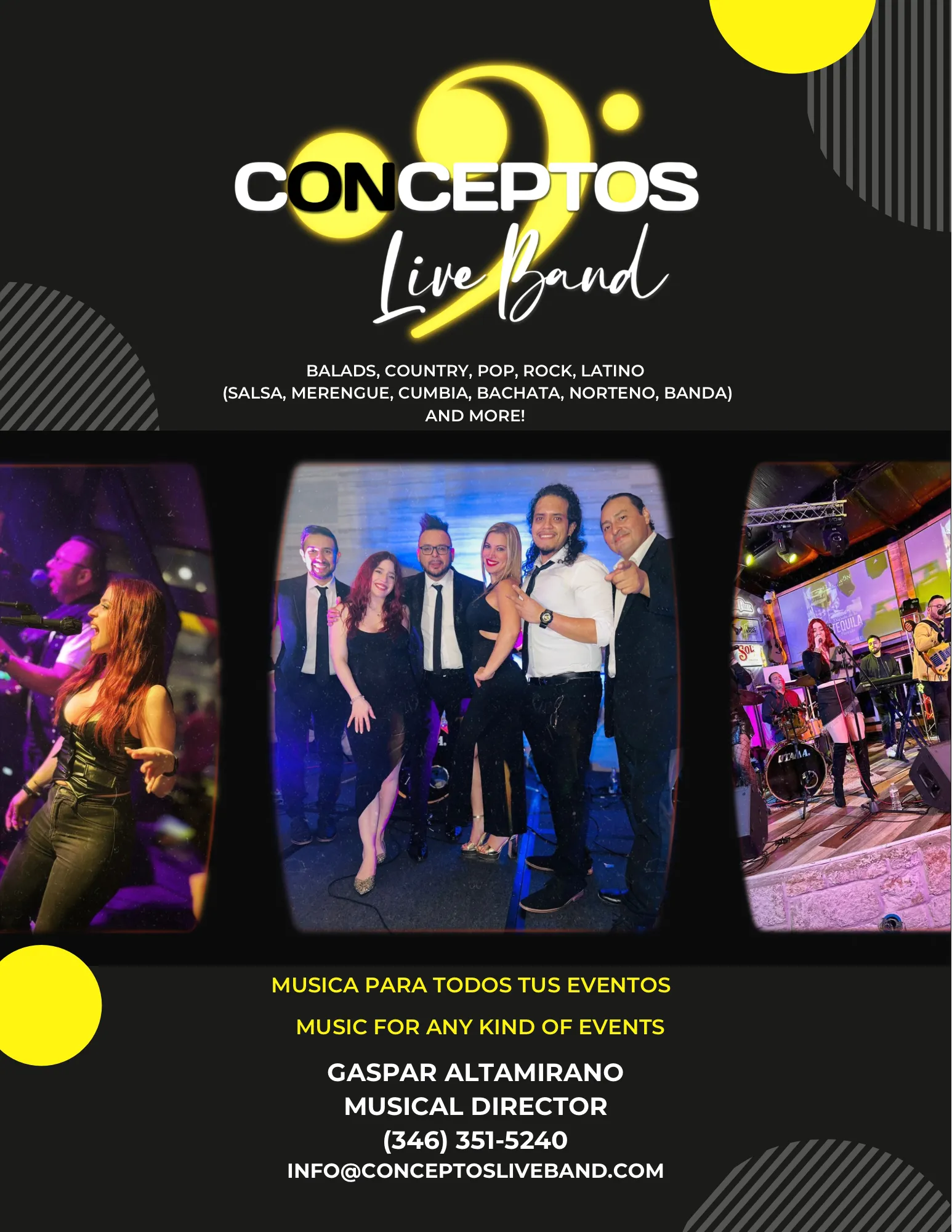 Conceptos Live Band Houston flyer