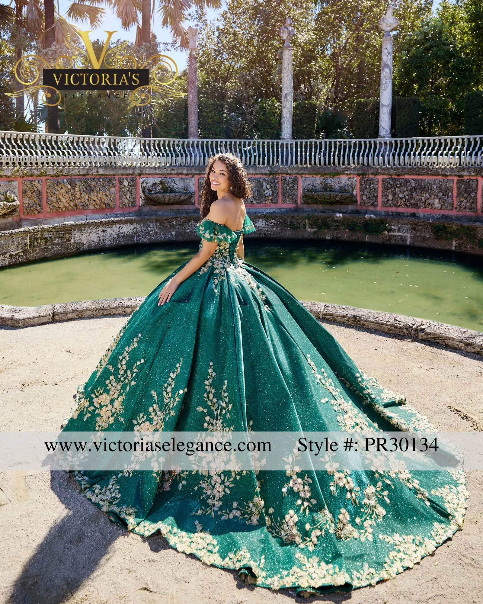 emerald green xv dress