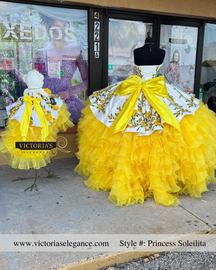 yellow quinceanera dress matching teddy bear