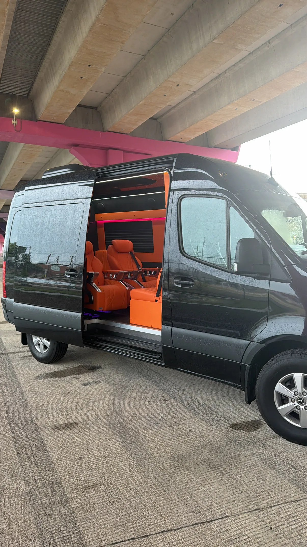Orange inside sprinter van houston